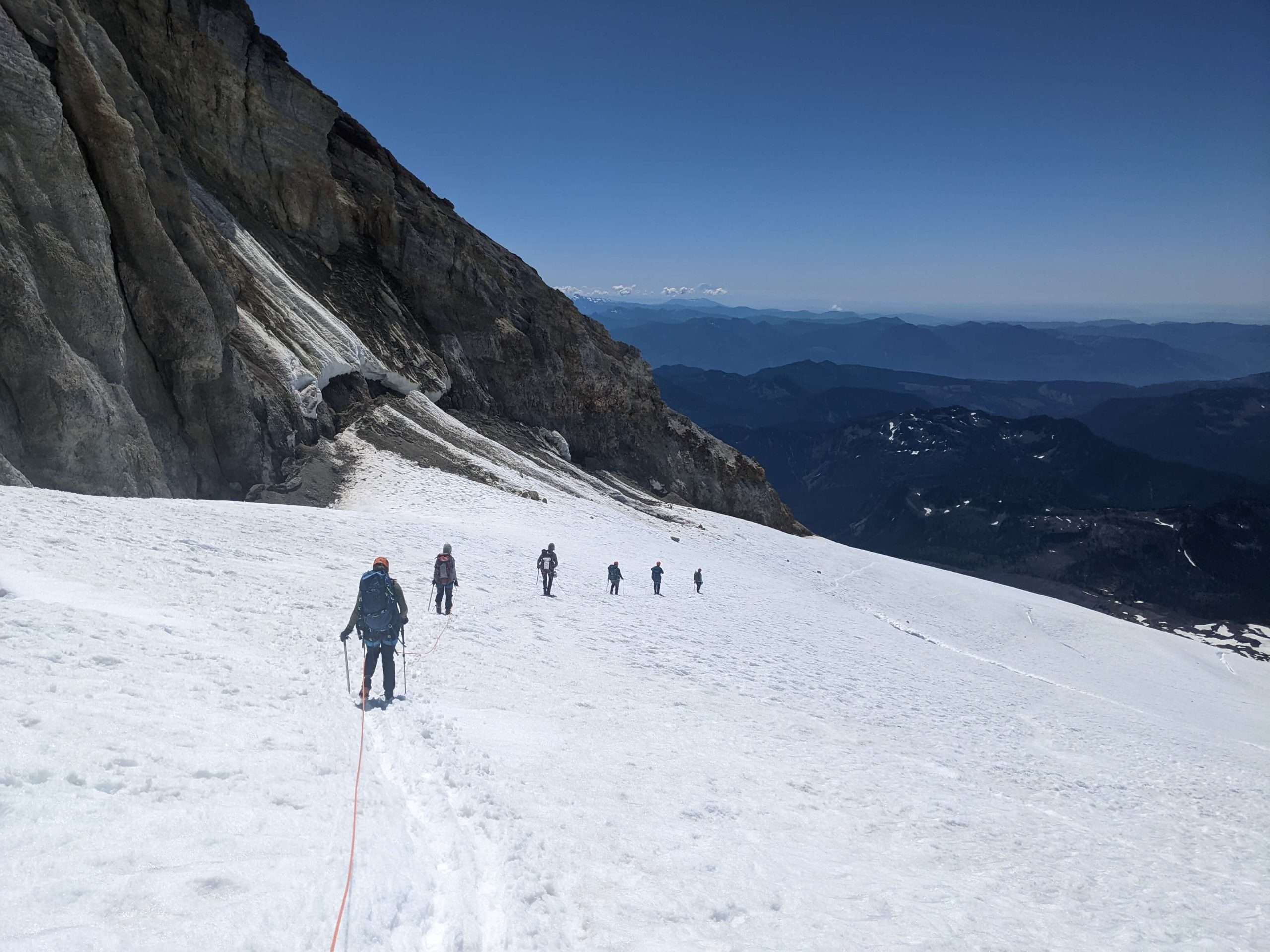leaders learning strategic leadership on a mountaineering trip